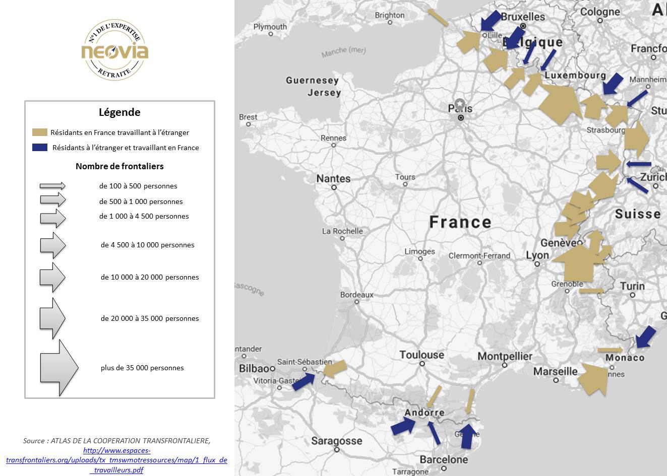 Cartographie des travailleurs transfrontaliers